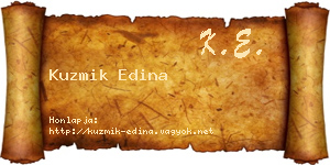 Kuzmik Edina névjegykártya